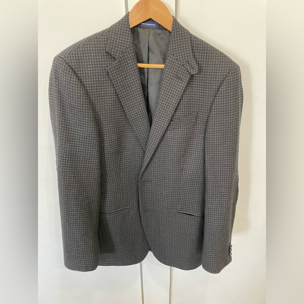 Vintage Houndstooth Blazer with Elbow Patches